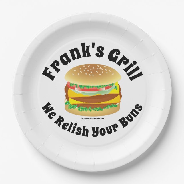 Plato De Papel Funny Personalizado Hamburger (Anverso)