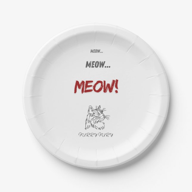 Plato De Papel Funny placas de papel con Furia el gato (Anverso)