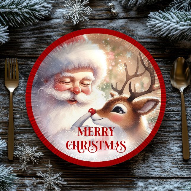Plato De Papel Funny Santa Claus Cartoon Holiday Party Paper  (Funny Santa Claus Cartoon Holiday Party Paper Plates

)