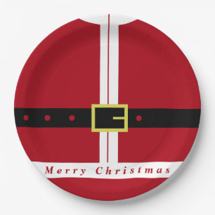 Plato De Papel Funny Santa Design Navidades Placas de papel