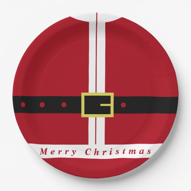 Plato De Papel Funny Santa Design Navidades Placas de papel (Anverso)