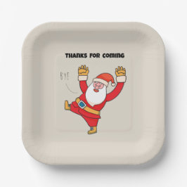 Plato De Papel Funny santa thanks for coming
