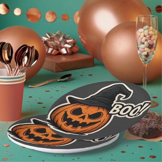Plato De Papel  Funny & Scary Halloween Sticker  (Multi)