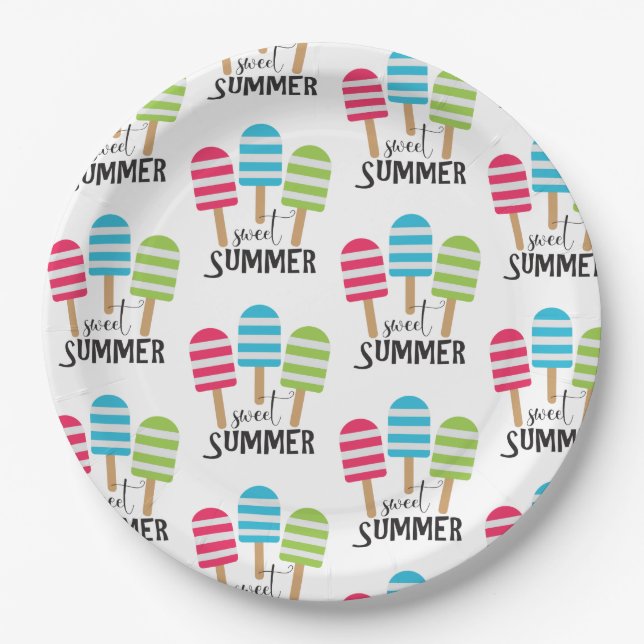 Plato De Papel Funny Strin Popsicles (Anverso)