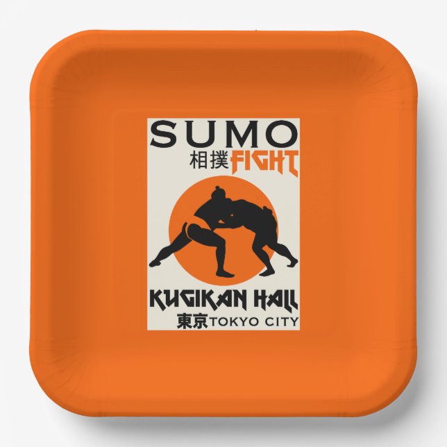 Plato De Papel Funny Sumo Wrestler (Anverso)