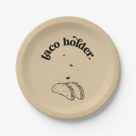 Plato De Papel Funny ' Taco Holder ' Placa