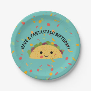 Plato De Papel Funny Ten Fantastaco Birthday Cute Kawaii Taco