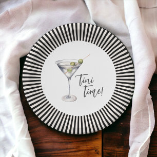 Plato De Papel Funny 'Tini Time Martini Cocktail Fiesta