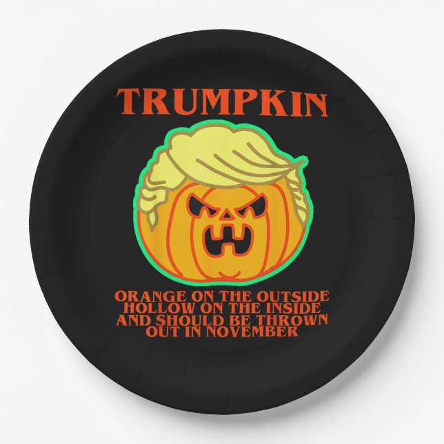 Plato De Papel Funny Trumpkin (Anverso)
