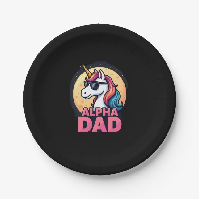 Plato De Papel Funny Unicorn Dad Laufey Men Father's Day Christma (Anverso)