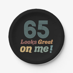 Plato De Papel Funny Vintage 65th Birthday