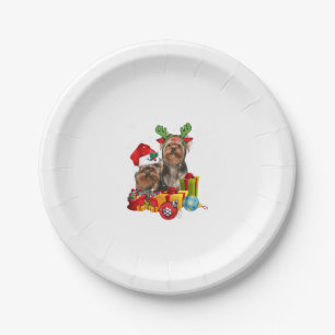 Plato De Papel Funny Yorkshire Terrier navidades