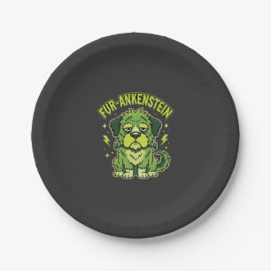Plato De Papel Fur-Ankenstein Divertido Perro de Frankenstein Hal
