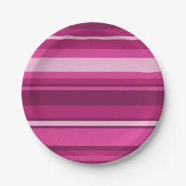 Plato De Papel Fuschia stripes