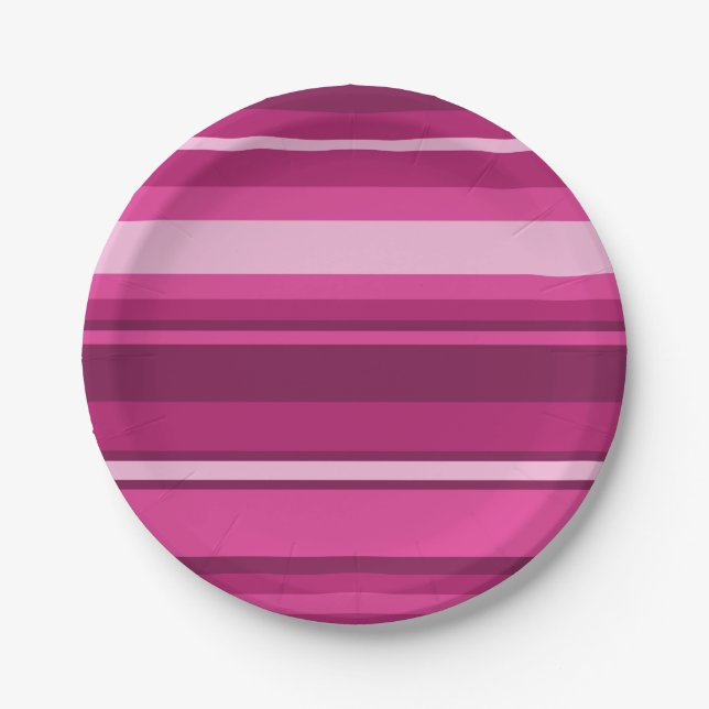 Plato De Papel Fuschia stripes (Anverso)