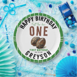 Plato De Papel Fútbol acuático primer año abajo | Primer cumpleañ