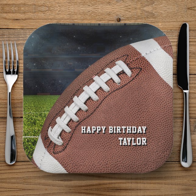 Plato De Papel Fútbol americano: Fiesta feliz cumpleaños (American Football Boys Happy Birthday Party Paper Plates
)