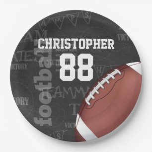 Plato De Papel Fútbol americano personalizado de la pizarra