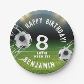 Plato De Papel Fútbol Ball Niños Deportivos Cumpleaños