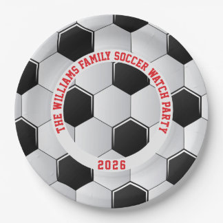 Plato De Papel Fútbol Bola 2026 Partido de Fútbol