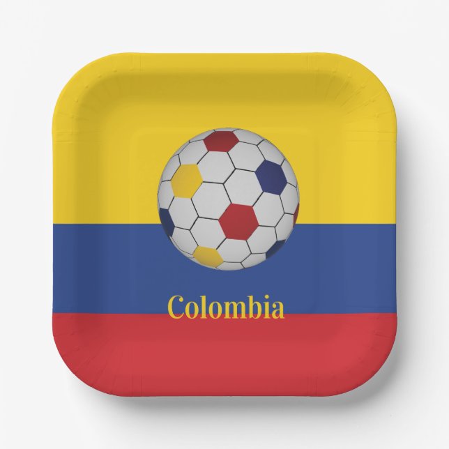 Plato De Papel Fútbol Colombiano (Anverso)