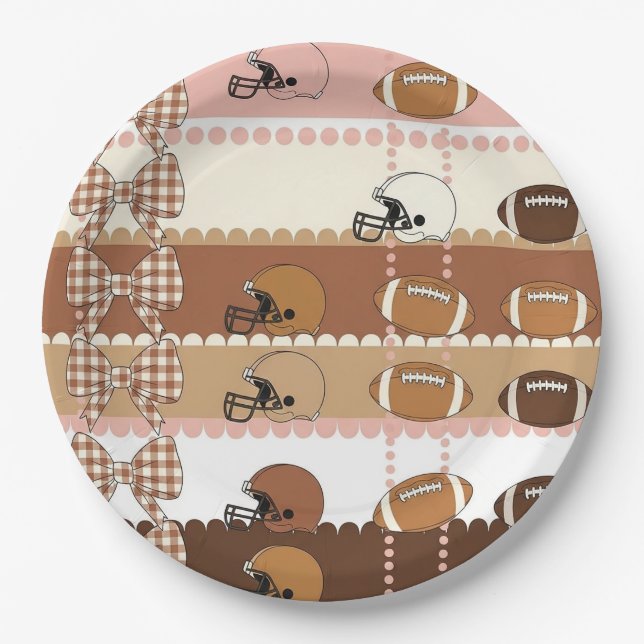 Plato De Papel Fútbol Coquette con estampado de leopardo (5) (Anverso)