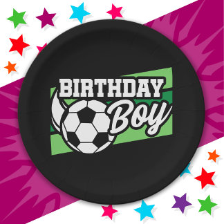 Plato De Papel Fútbol de fútbol cumpleaños niños cumpleaños