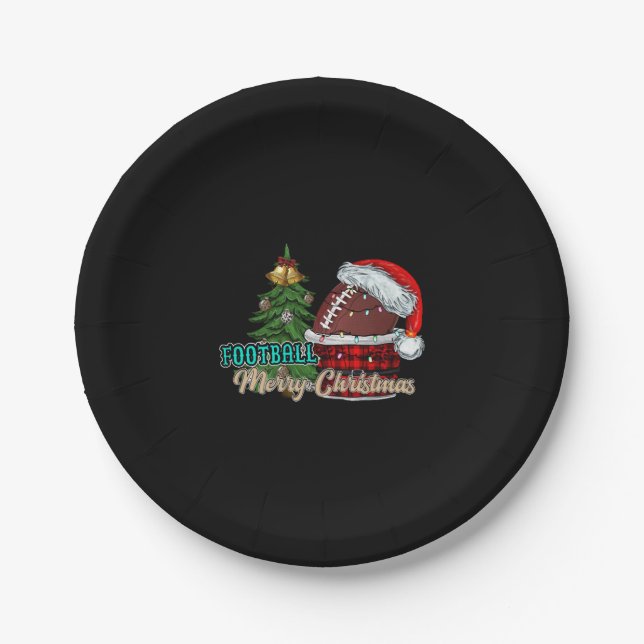 Plato De Papel Fútbol Feliz Navidad (Anverso)