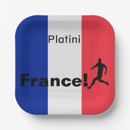 Plato De Papel Fútbol Francia, personalizable