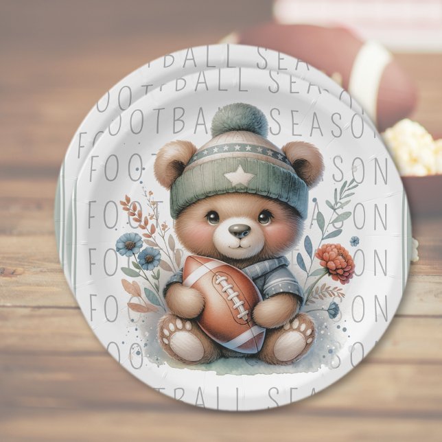 Plato De Papel Fútbol Personalizado lindo (Cute Custom Football Paper Plates)