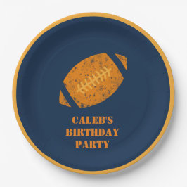 Plato De Papel Fútbol personalizado Nacimiento Marina Oro Azul