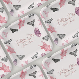 Plato De Papel Futura Sra Rubor Lingerie Rubor Bridal Shower