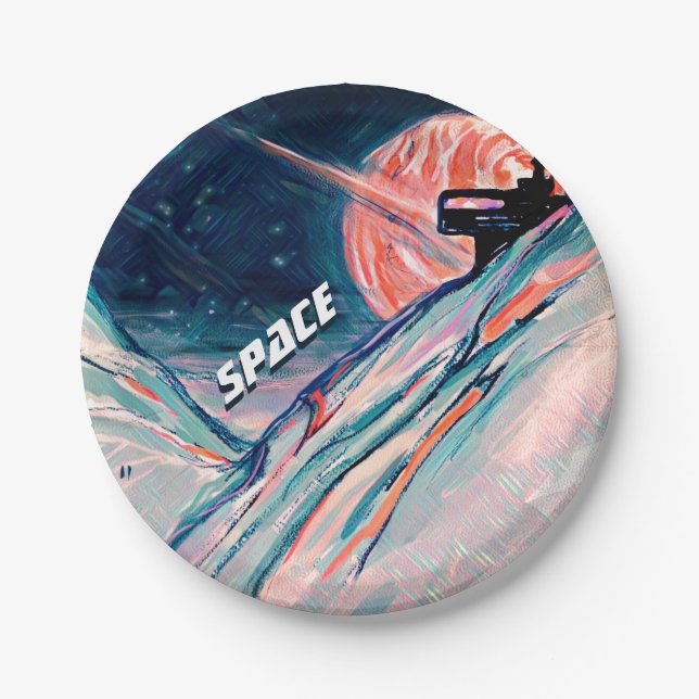 Plato De Papel Futuro hogar en el espacio (Anverso)