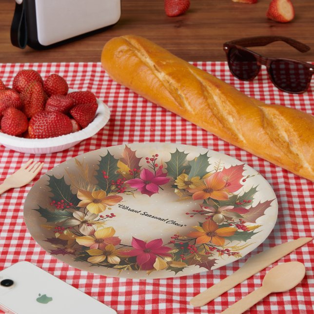 Plato De Papel "Gafas de copo de nieve" (Picnic)