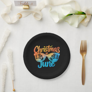 Plato De Papel Gafas de sol Navidad en junio divertidas vacacione