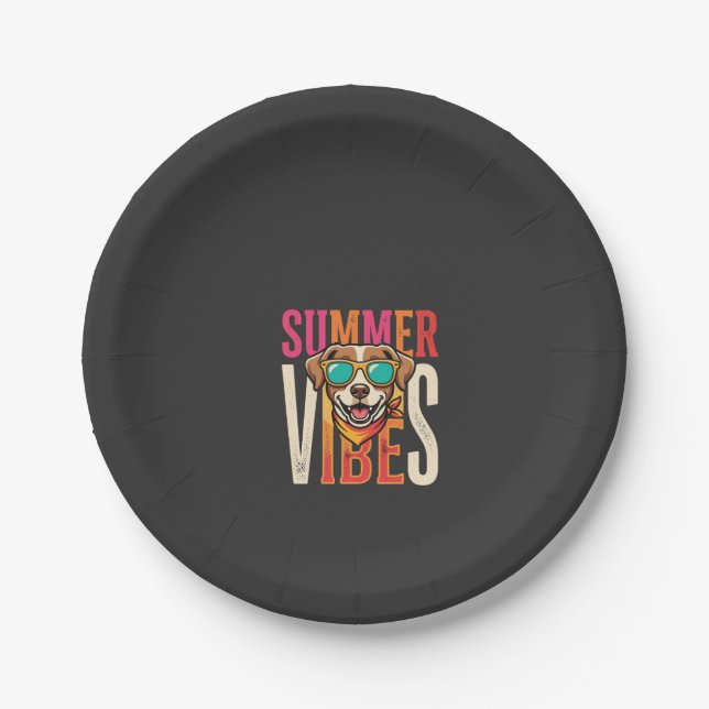 Plato De Papel Gafas de sol para perro Summer Vibes (Anverso)