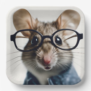 Plato De Papel Gafas de uso de ratón de campo