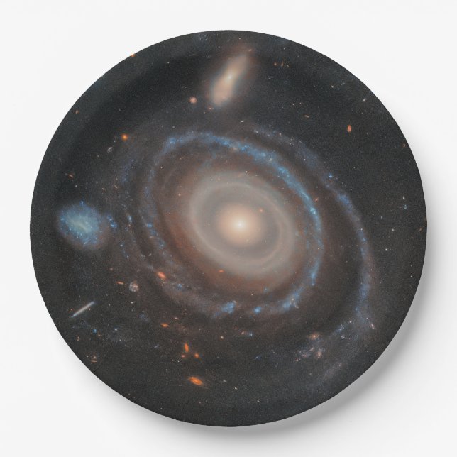 Plato De Papel Galaxia Bullseye del telescopio espacial Hubble (Anverso)