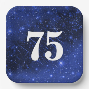 Plato De Papel Galaxia de estrellas para fiesta de cumpleaños núm