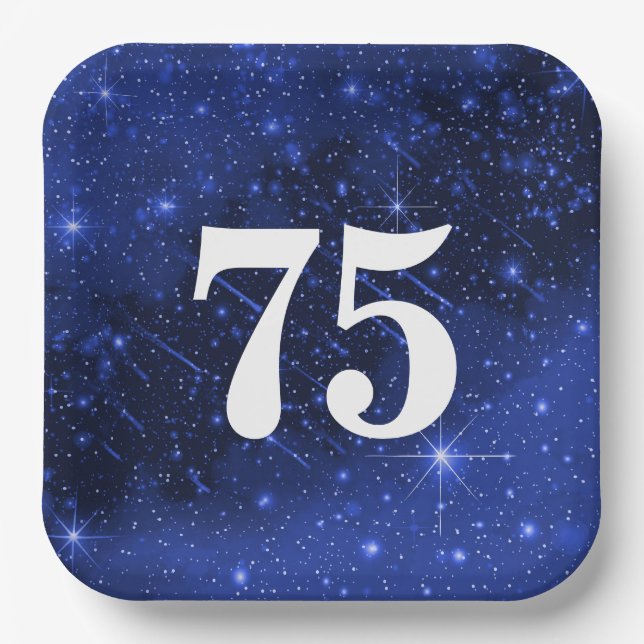 Plato De Papel Galaxia de estrellas para fiesta de cumpleaños núm (Anverso)