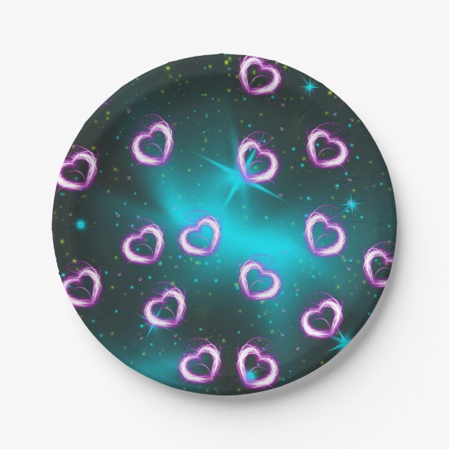 Plato De Papel Galaxia del corazón (Anverso)