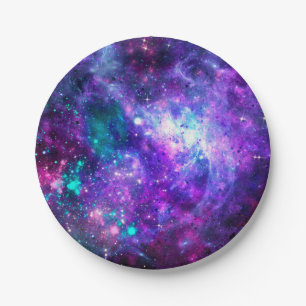 Plato De Papel Galaxia Espacial Púrpura Cósmica Espaciosa Cielo R