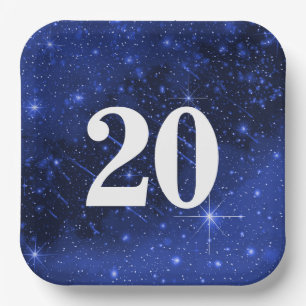 Plato De Papel Galaxia Estrella para la Fiesta de Cumpleaños 20