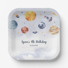 Plato De Papel Galaxy Planet Kids Fiesta de cumpleaños