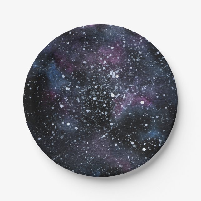Plato De Papel Galaxy Plates Galaxy Birthday Party Plates (Anverso)