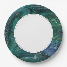 Plato De Papel Galaxy Strata Green Blue