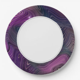 Plato De Papel Galaxy Strata Púrpura