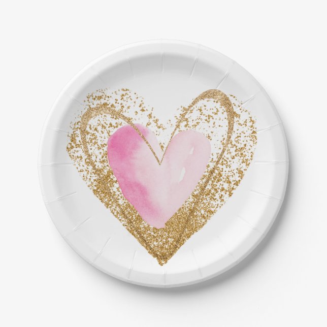 Plato De Papel Galentine Heart (Anverso)