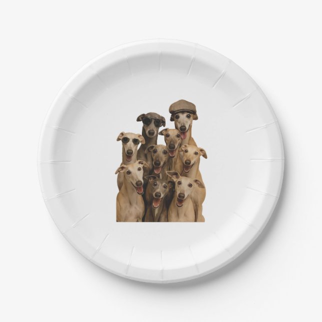 Plato De Papel Galgo americano (Anverso)