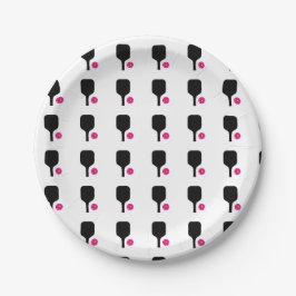 Plato De Papel Gálibas de bolas y bolas rosadas